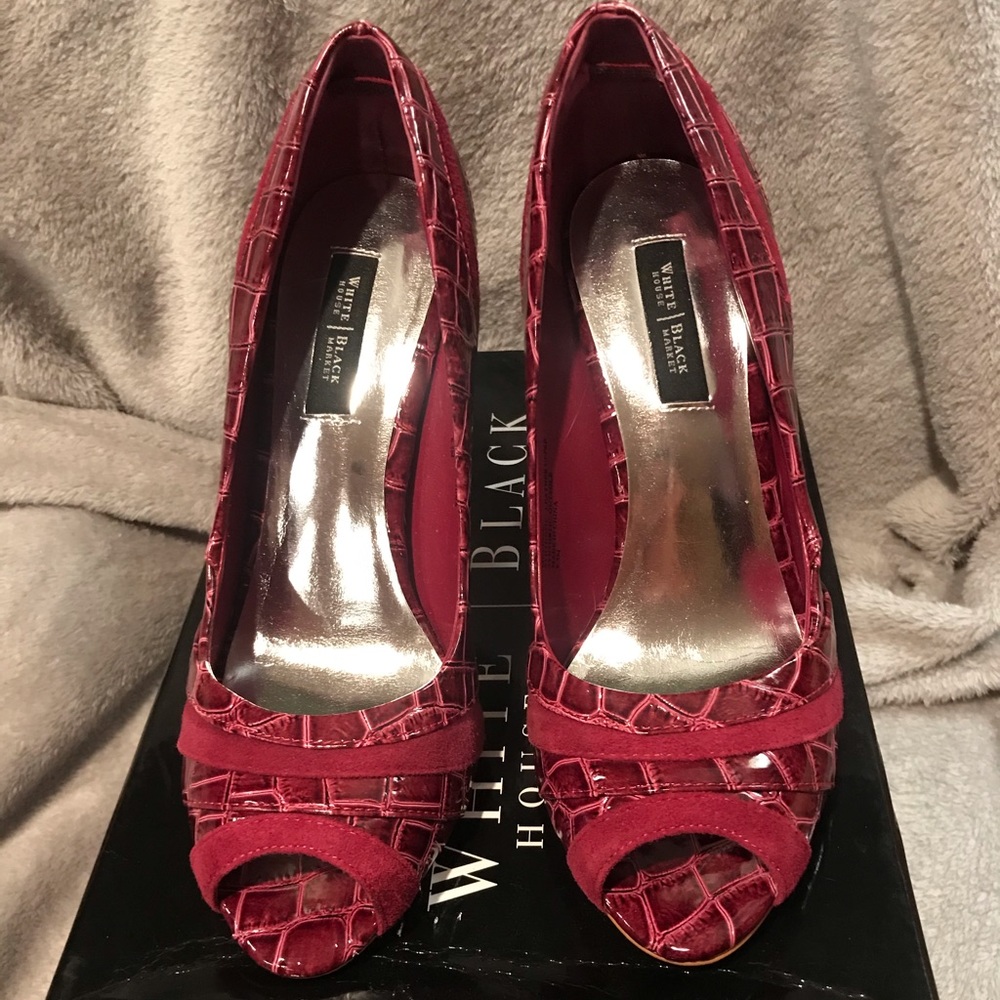 White House Black Market peep toe heels